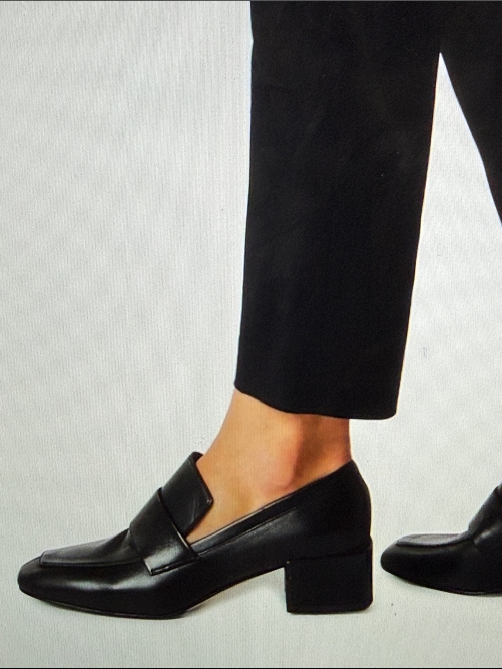 NWOT Leather Block 2.3” Heel Loafer by Franco Sarto BLACK US 8